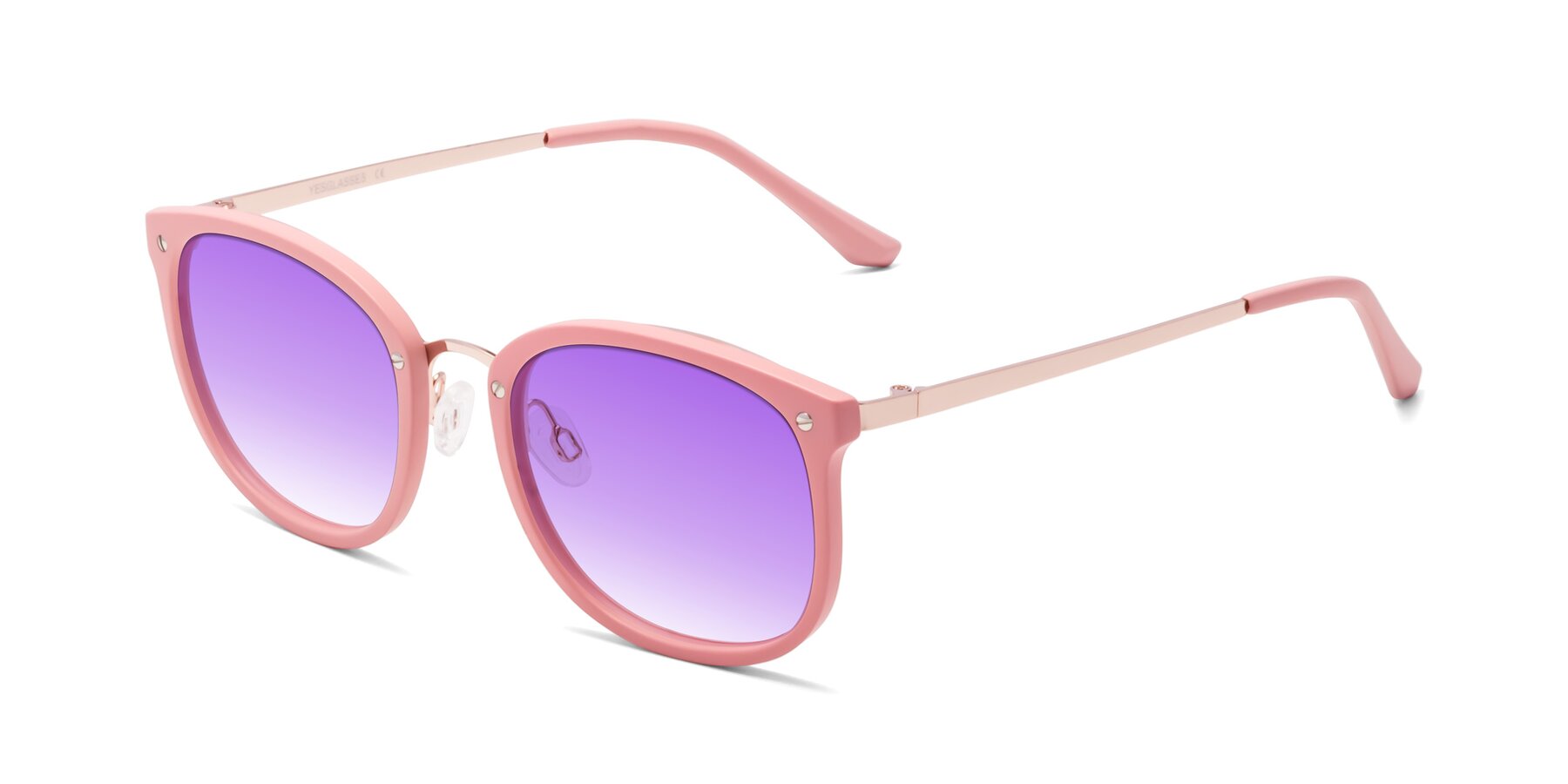 Angle of Timeless in Pink with Purple Gradient Lenses