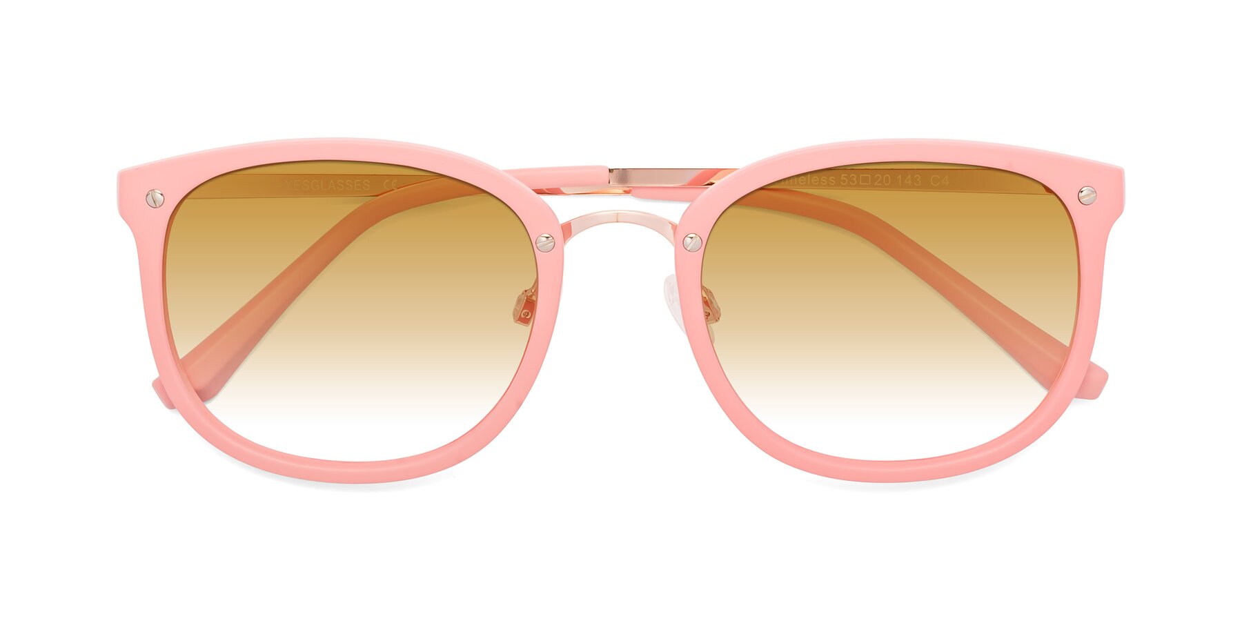 Folded Front of Timeless in Pink with Champagne Gradient Lenses