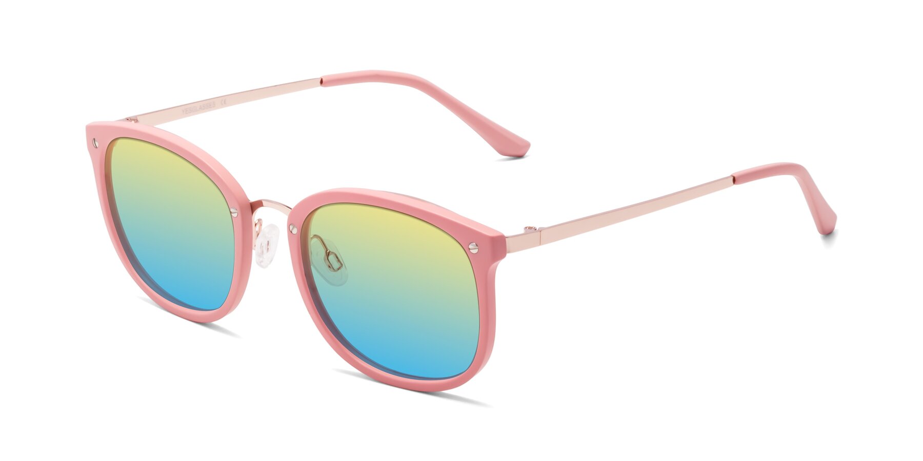 Angle of Timeless in Pink with Yellow / Blue Gradient Lenses