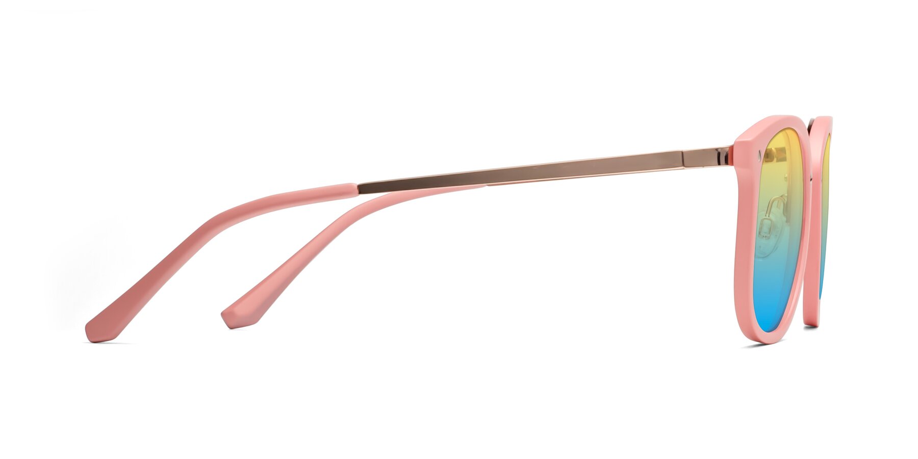 Side of Timeless in Pink with Yellow / Blue Gradient Lenses