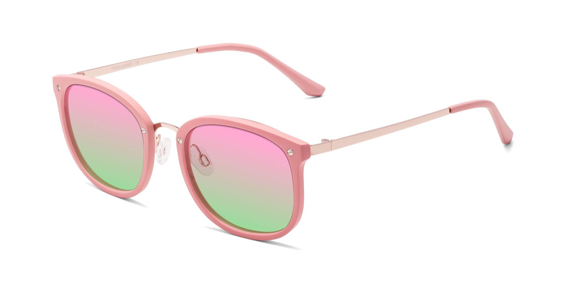 Angle of Timeless in Pink with Pink / Green Gradient Lenses