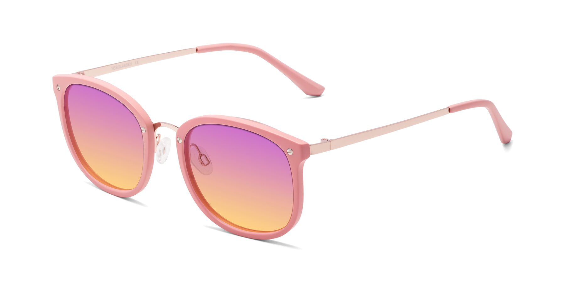 Angle of Timeless in Pink with Purple / Yellow Gradient Lenses