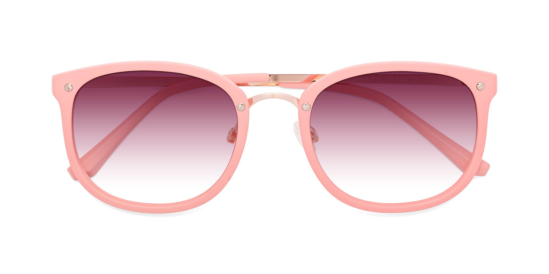 Folded Front of Timeless in Pink with Wine Gradient Lenses