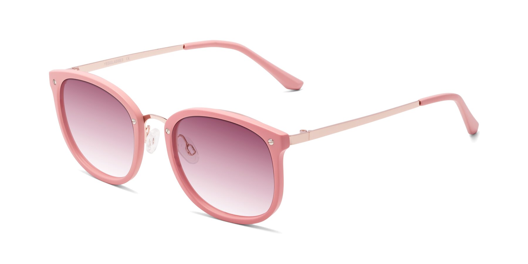 Angle of Timeless in Pink with Wine Gradient Lenses