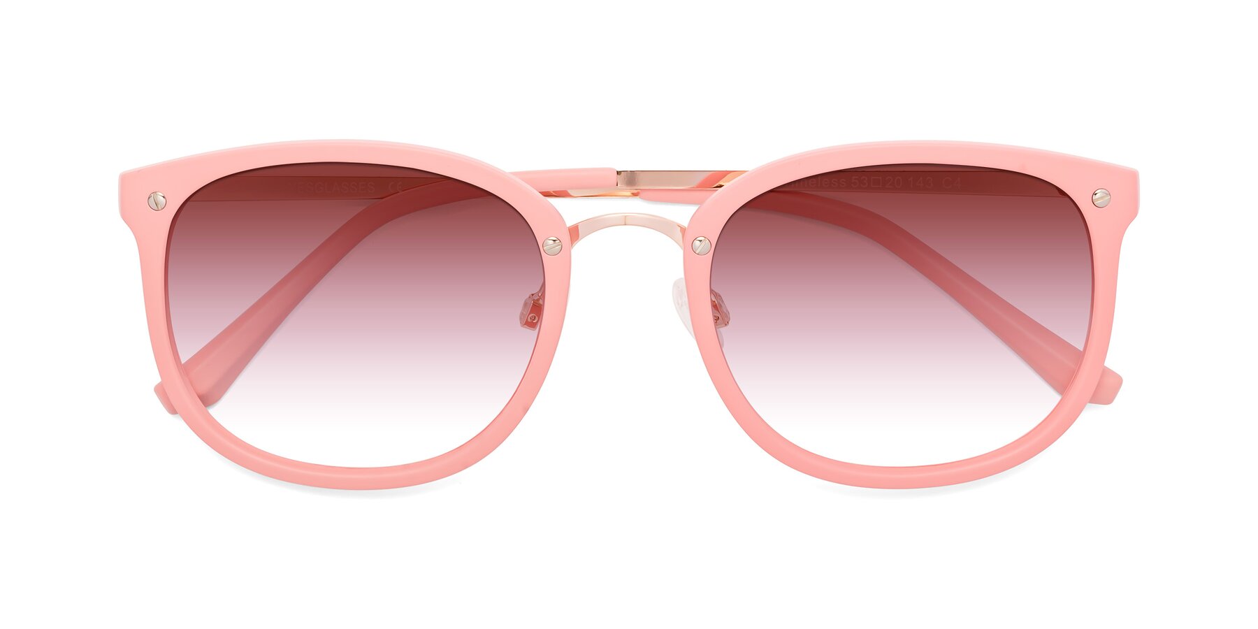 Folded Front of Timeless in Pink with Garnet Gradient Lenses