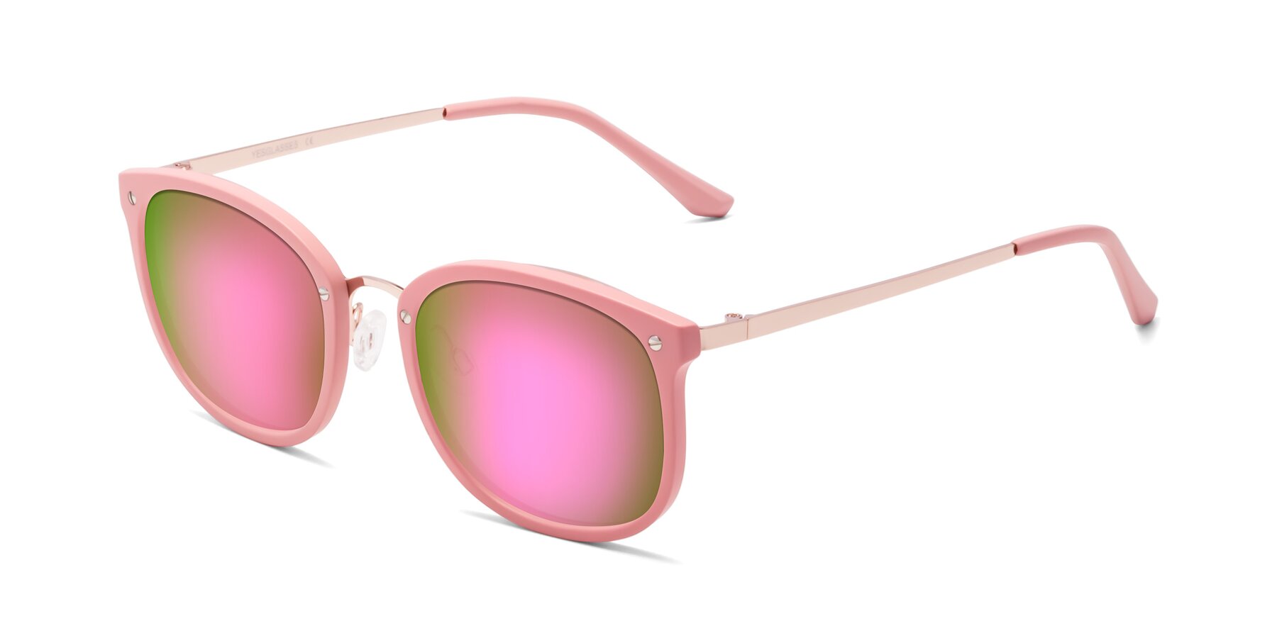 Angle of Timeless in Pink with Pink Mirrored Lenses