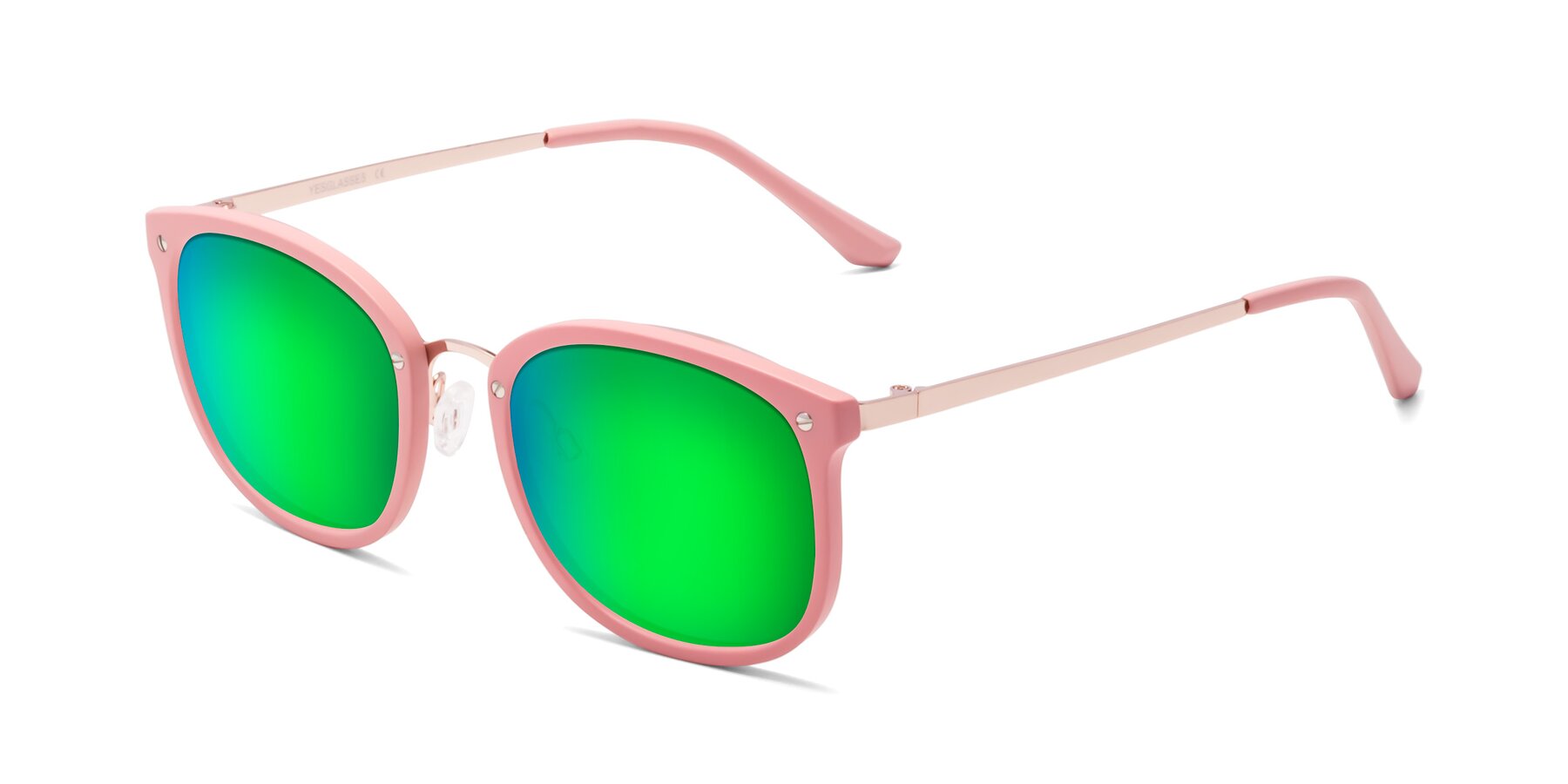 Angle of Timeless in Pink with Green Mirrored Lenses