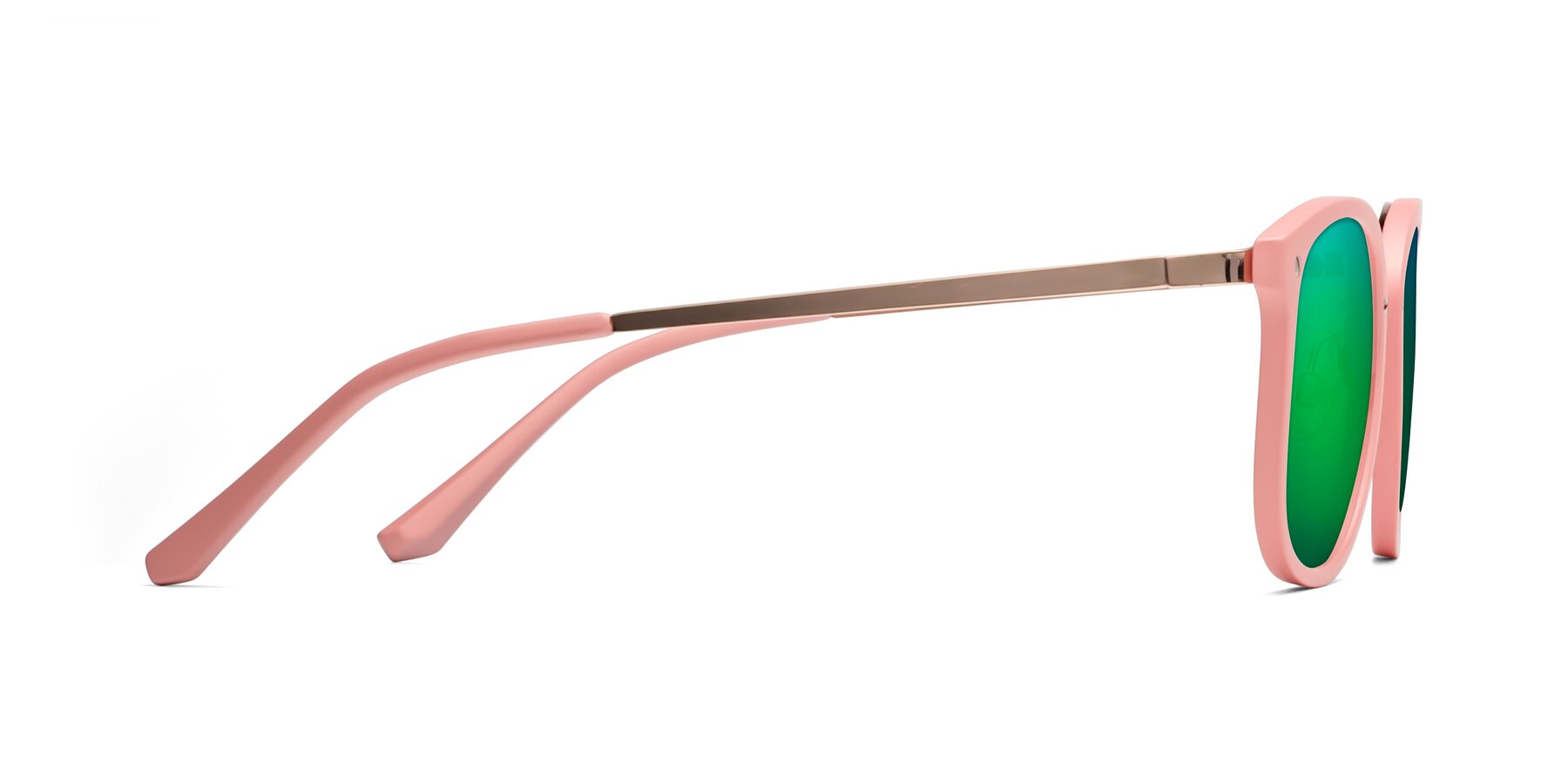 Side of Timeless in Pink with Green Mirrored Lenses
