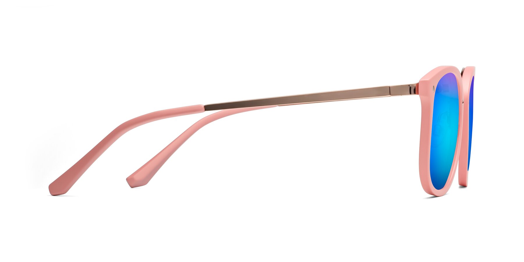 Side of Timeless in Pink with Blue Mirrored Lenses