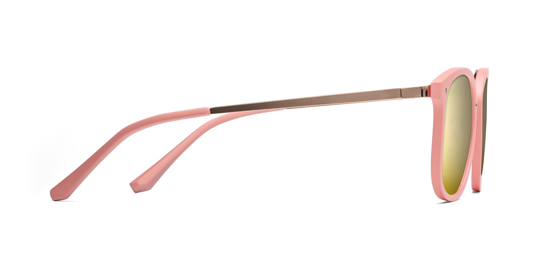 Side of Timeless in Pink with Gold Mirrored Lenses
