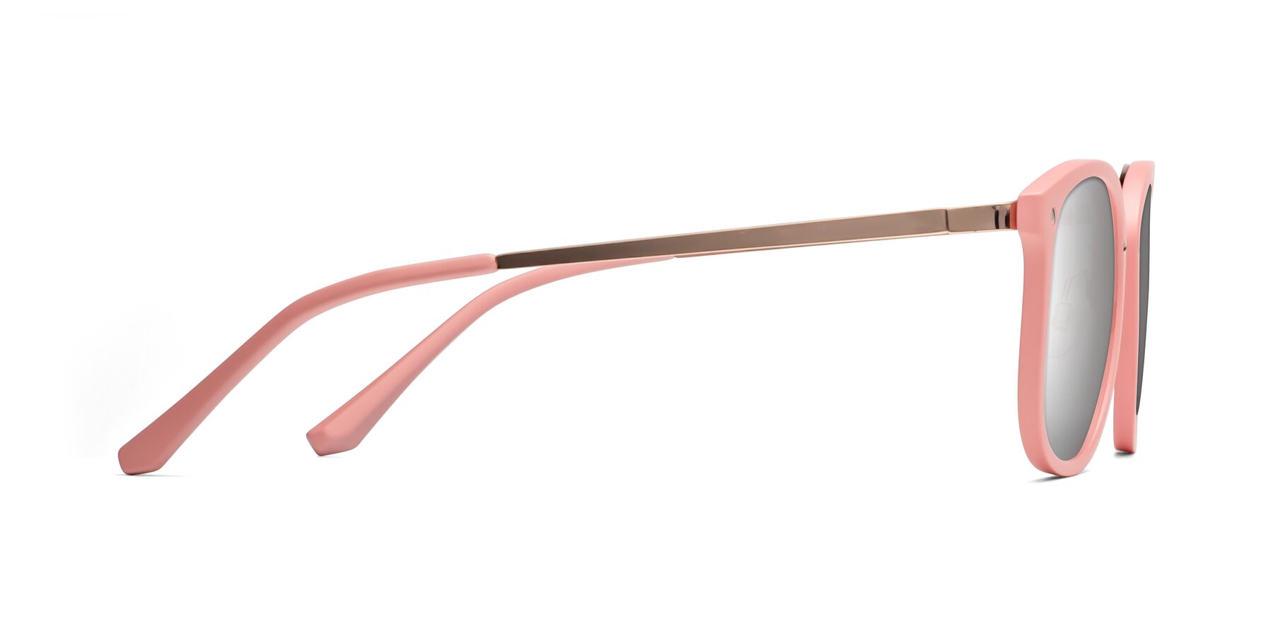 Side of Timeless in Pink with Silver Mirrored Lenses