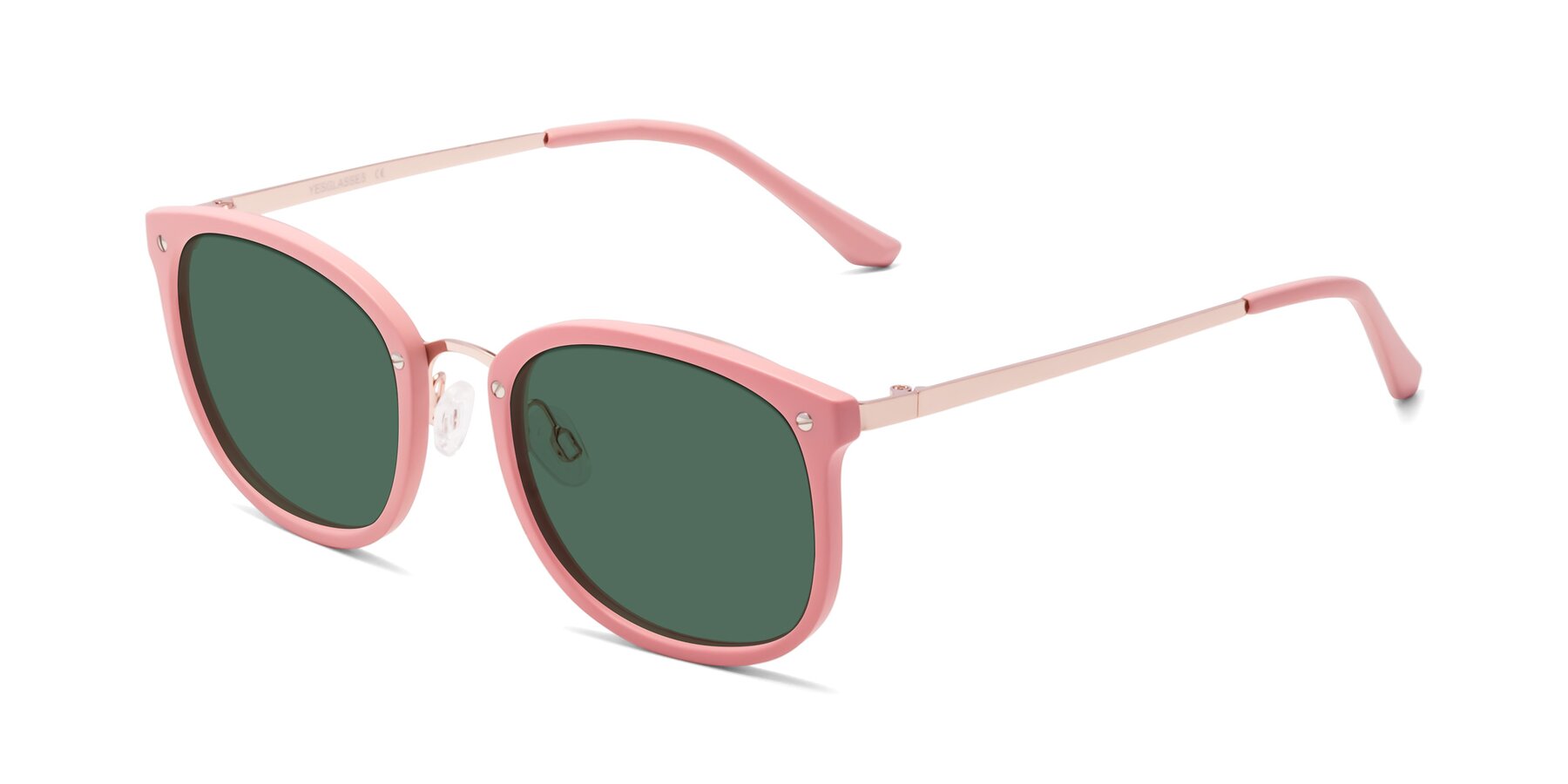 Angle of Timeless in Pink with Green Polarized Lenses