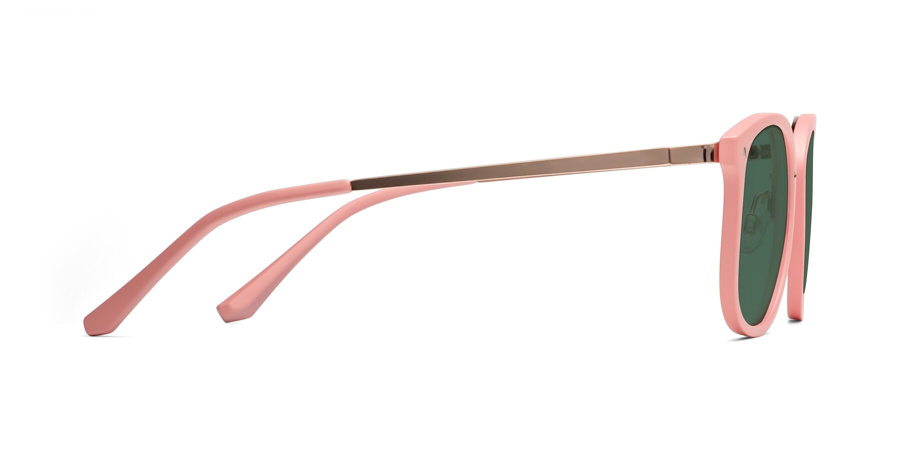 Side of Timeless in Pink with Green Polarized Lenses