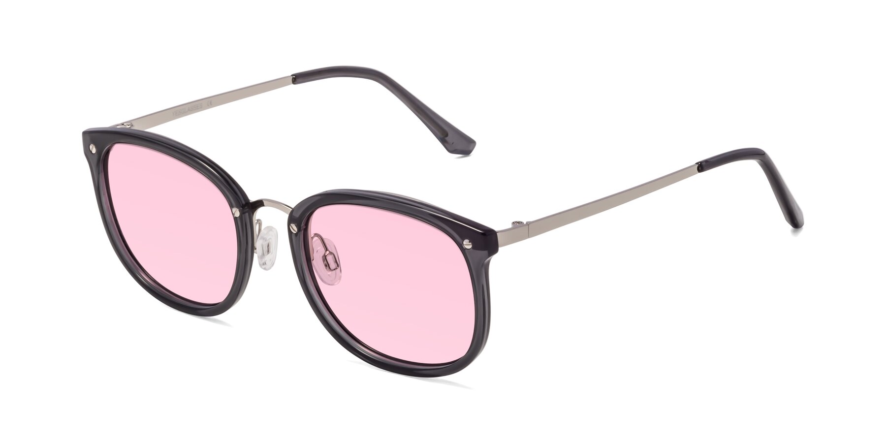Angle of Timeless in Transparent Gray with Light Pink Tinted Lenses