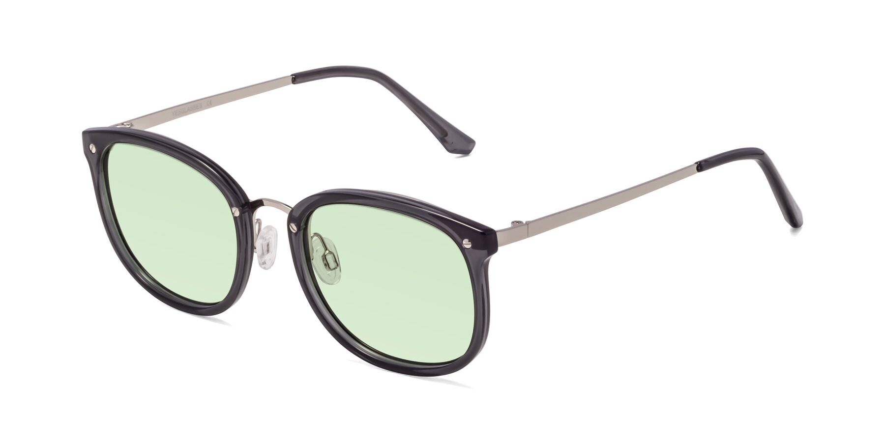 Angle of Timeless in Transparent Gray with Light Green Tinted Lenses