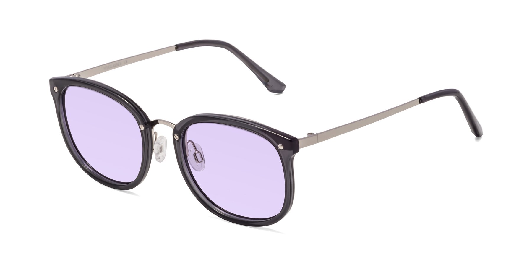 Angle of Timeless in Transparent Gray with Light Purple Tinted Lenses