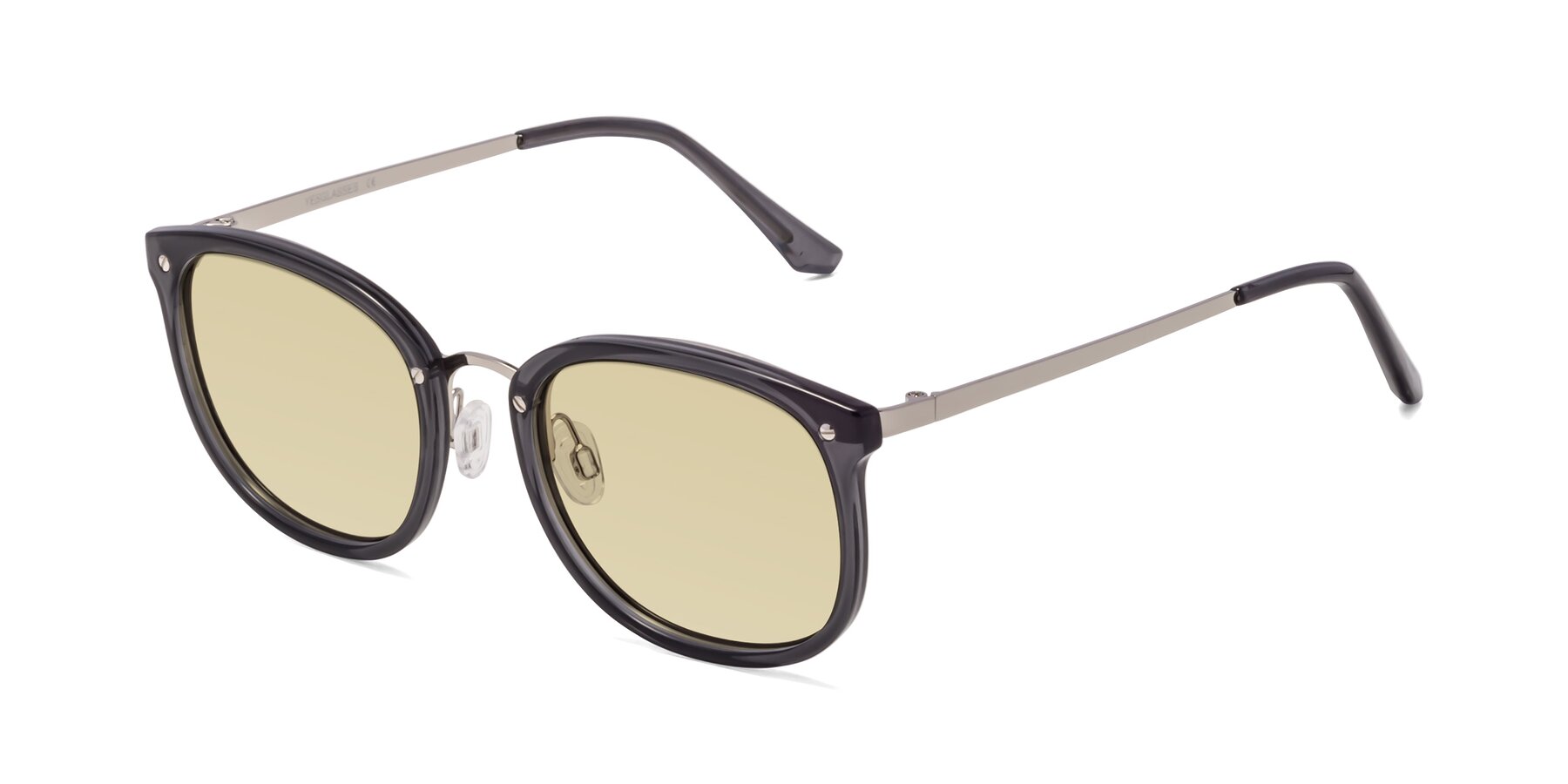 Angle of Timeless in Transparent Gray with Light Champagne Tinted Lenses