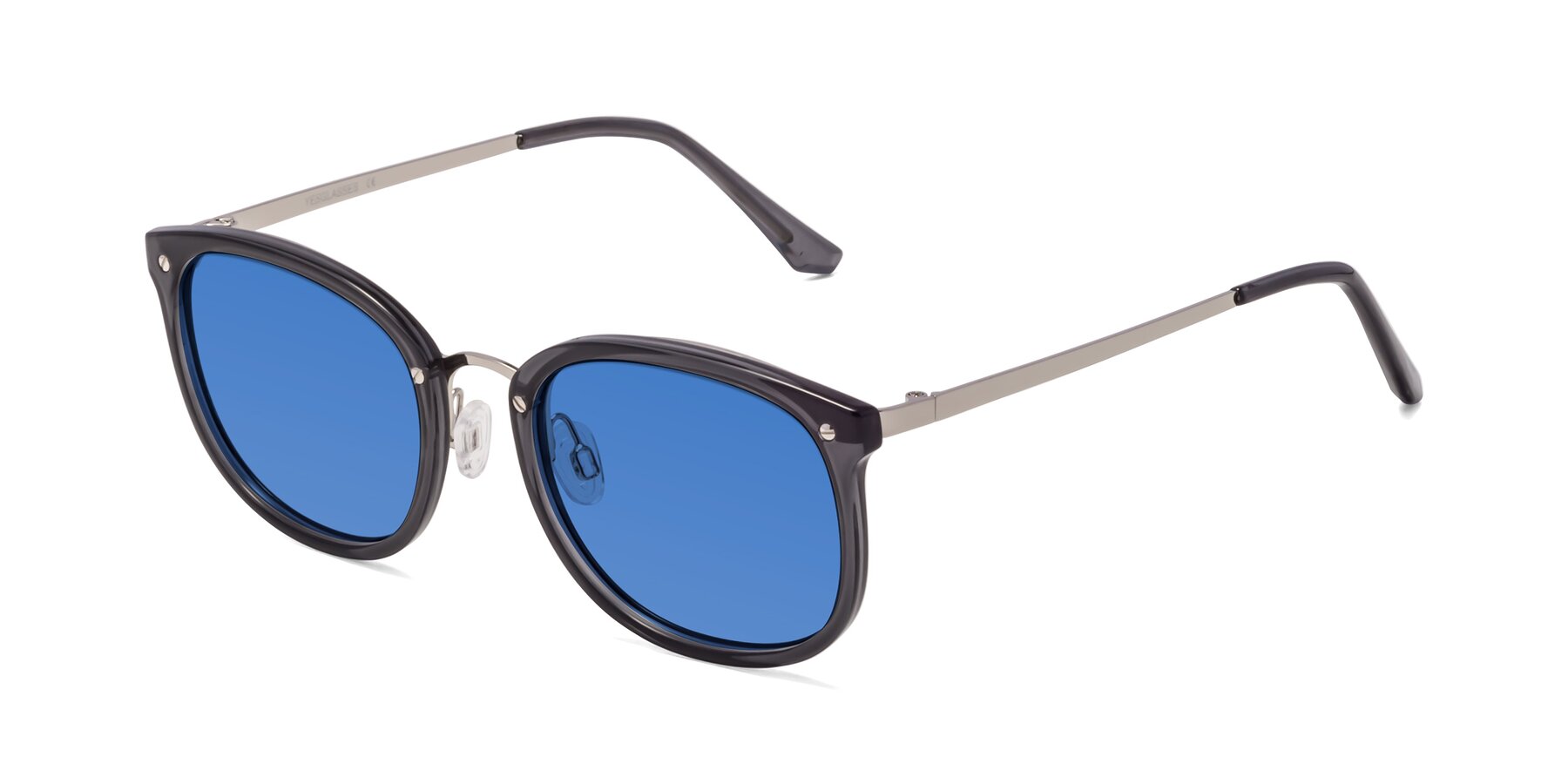 Angle of Timeless in Transparent Gray with Blue Tinted Lenses
