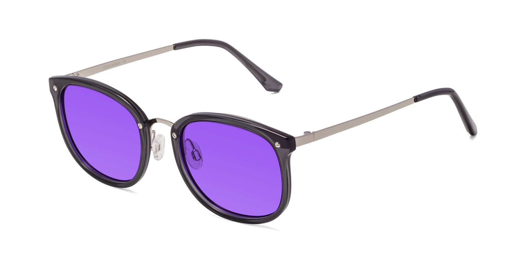 Angle of Timeless in Transparent Gray with Purple Tinted Lenses