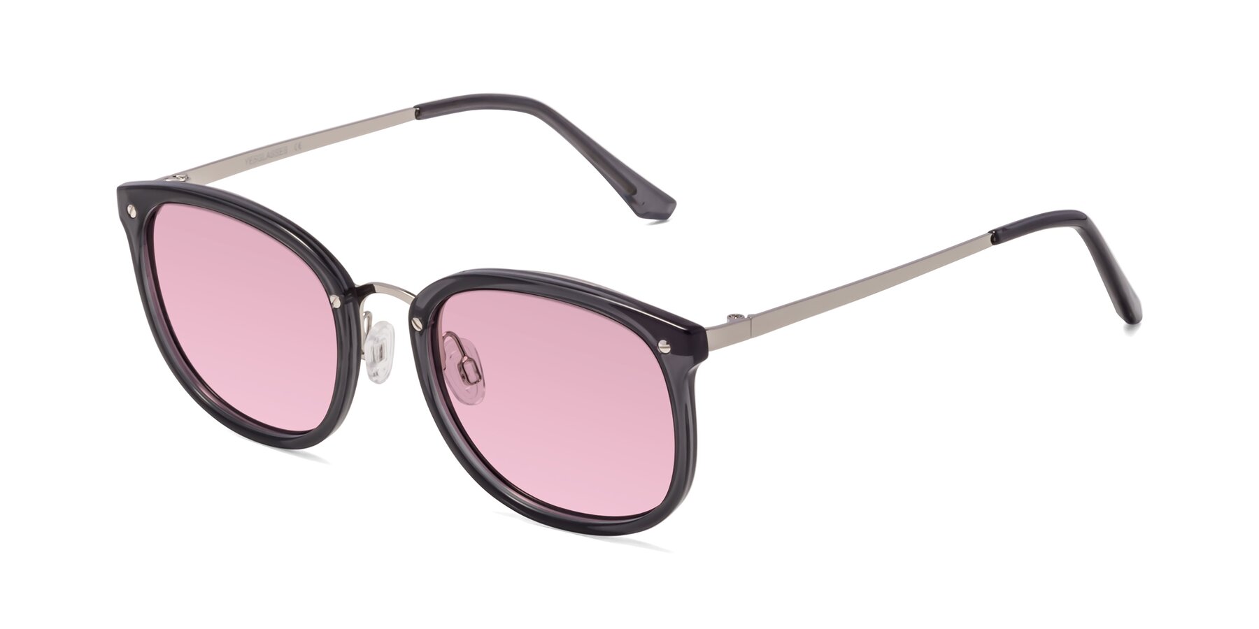 Angle of Timeless in Transparent Gray with Light Wine Tinted Lenses