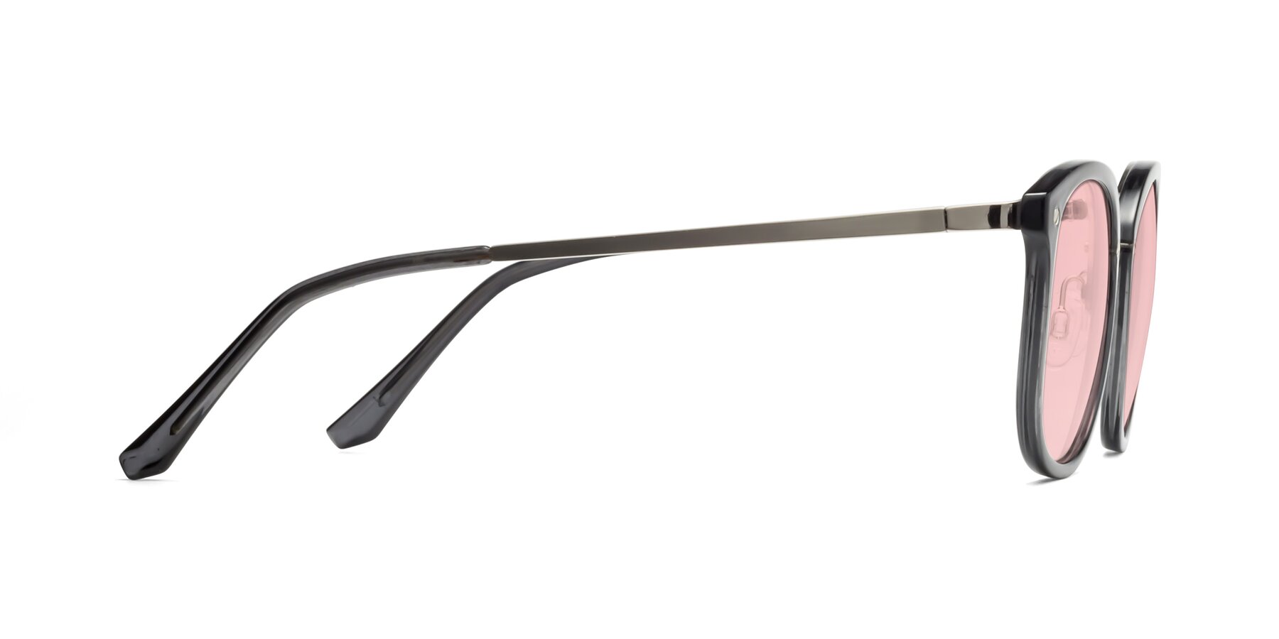 Side of Timeless in Transparent Gray with Light Garnet Tinted Lenses