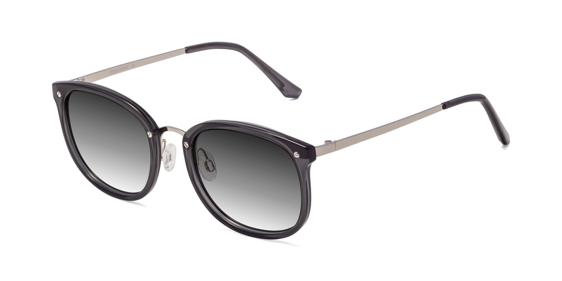 Angle of Timeless in Transparent Gray with Gray Gradient Lenses