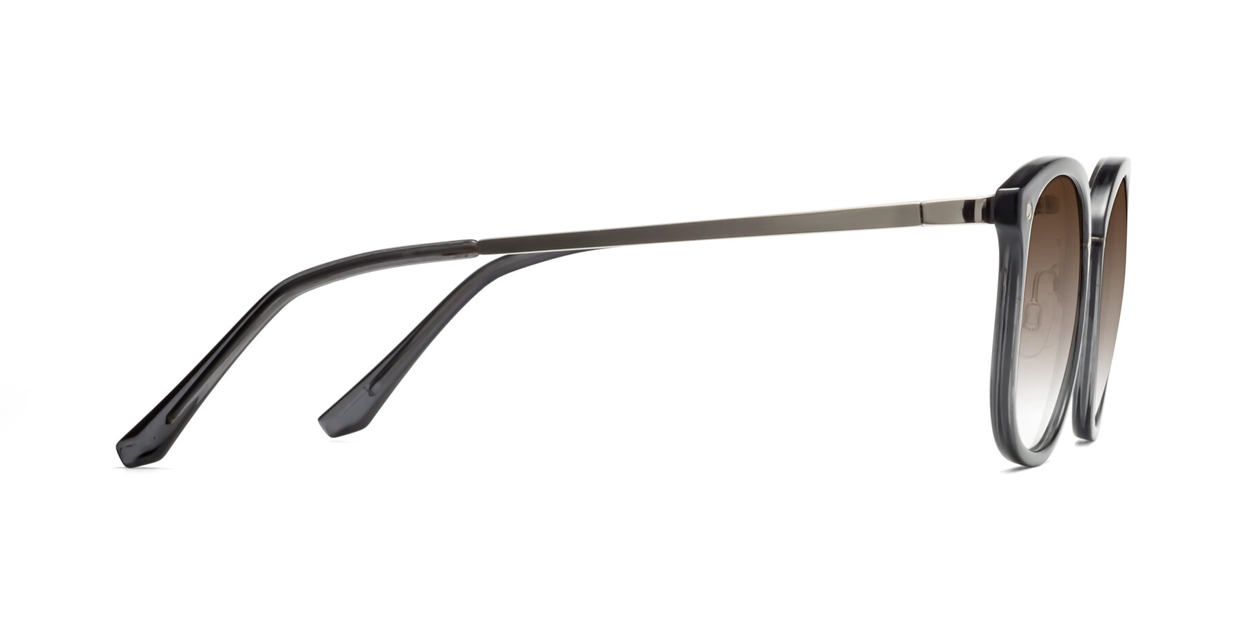 Side of Timeless in Transparent Gray with Brown Gradient Lenses