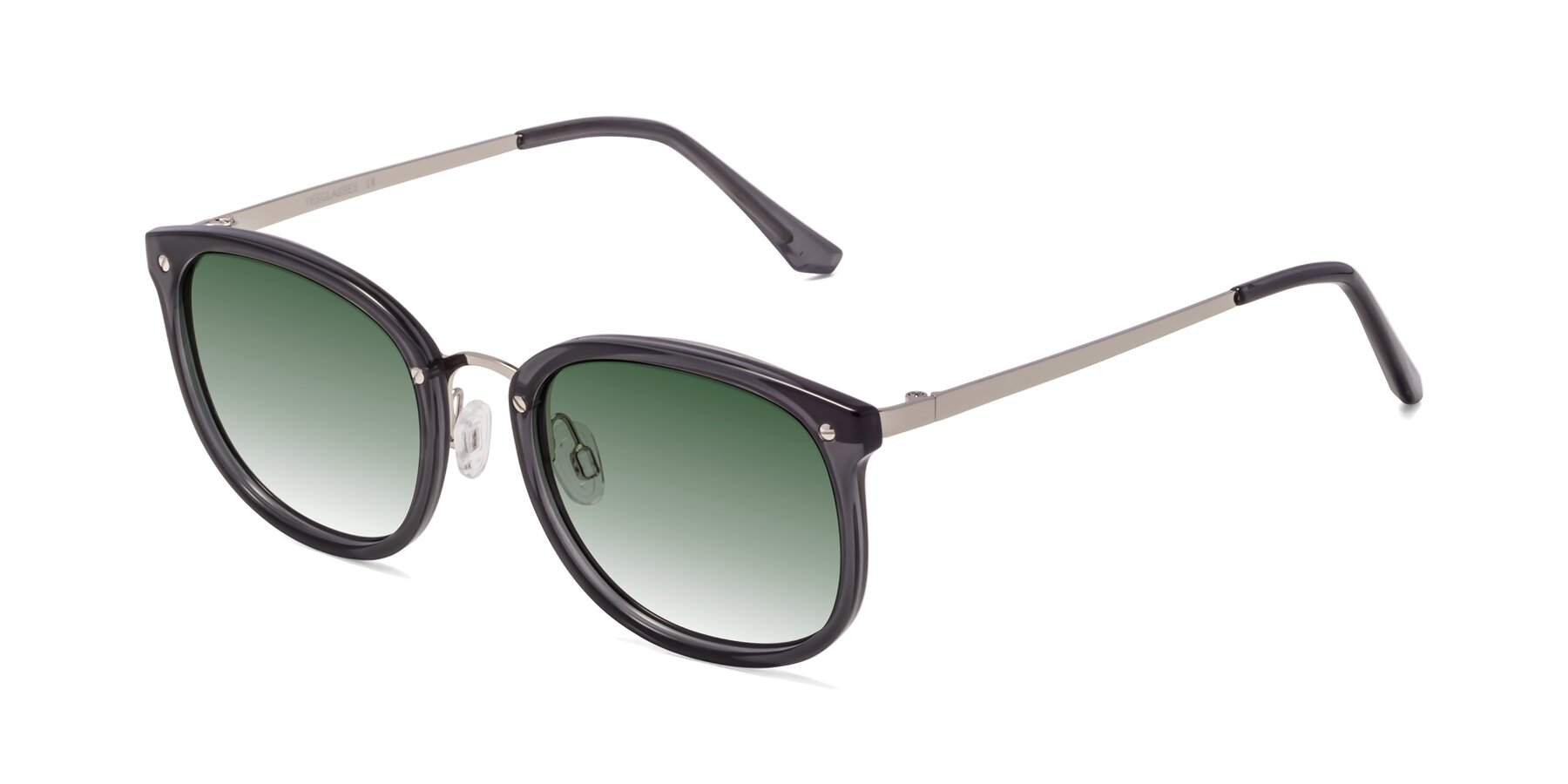 Angle of Timeless in Transparent Gray with Green Gradient Lenses