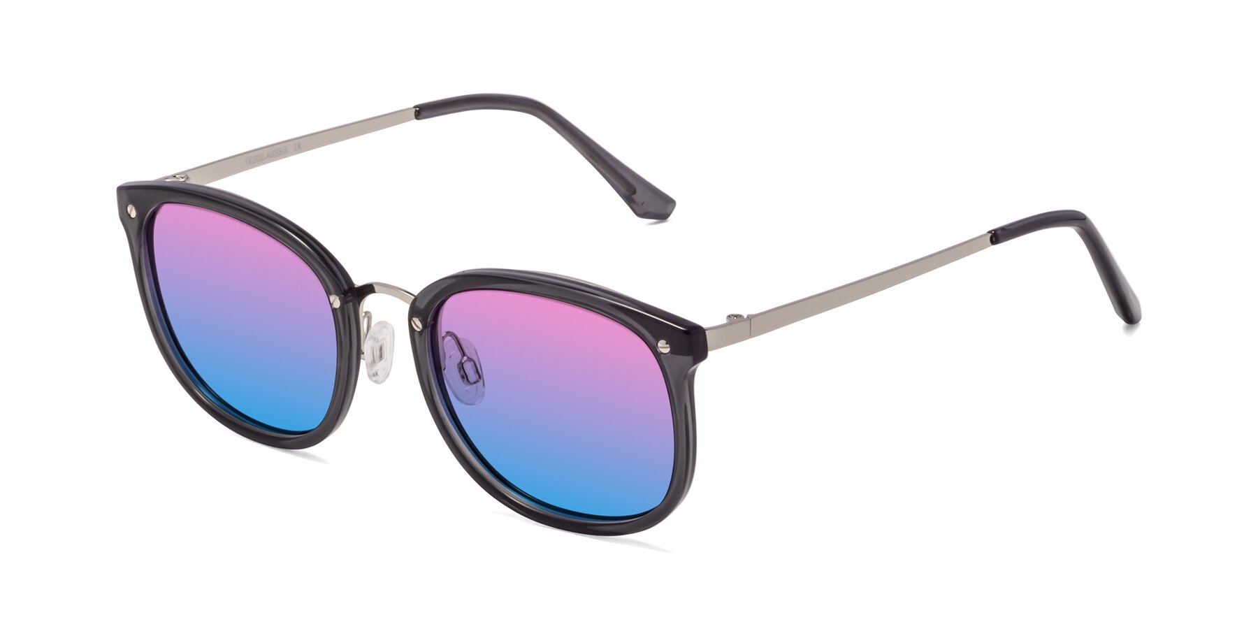 Angle of Timeless in Transparent Gray with Pink / Blue Gradient Lenses