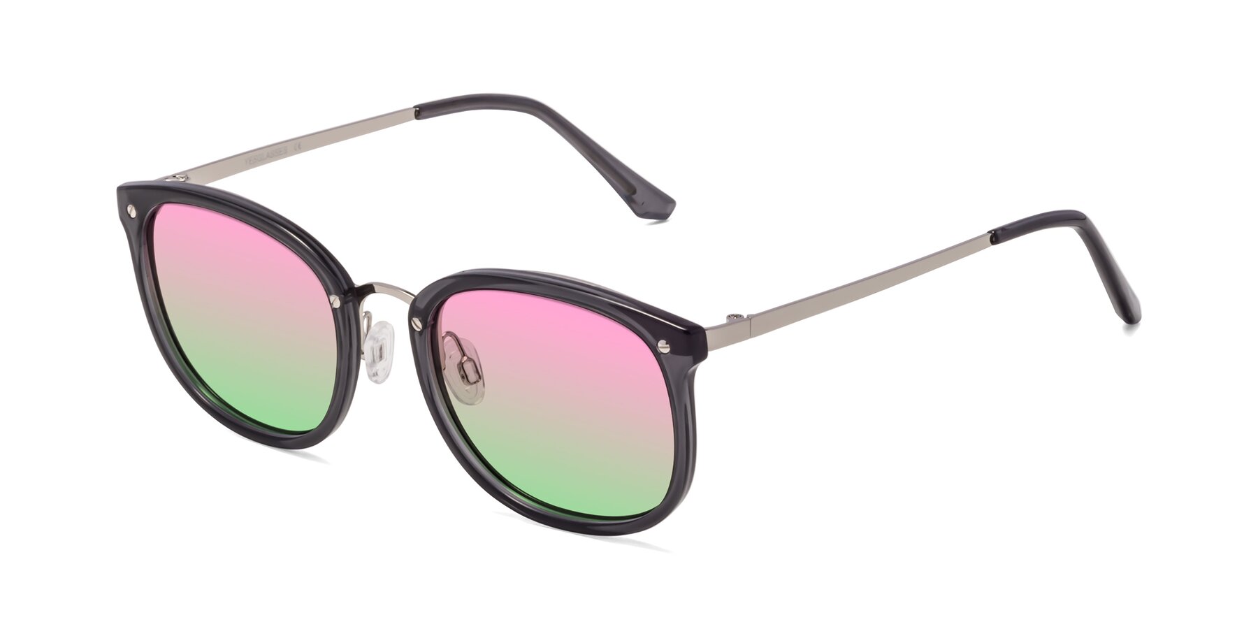 Angle of Timeless in Transparent Gray with Pink / Green Gradient Lenses