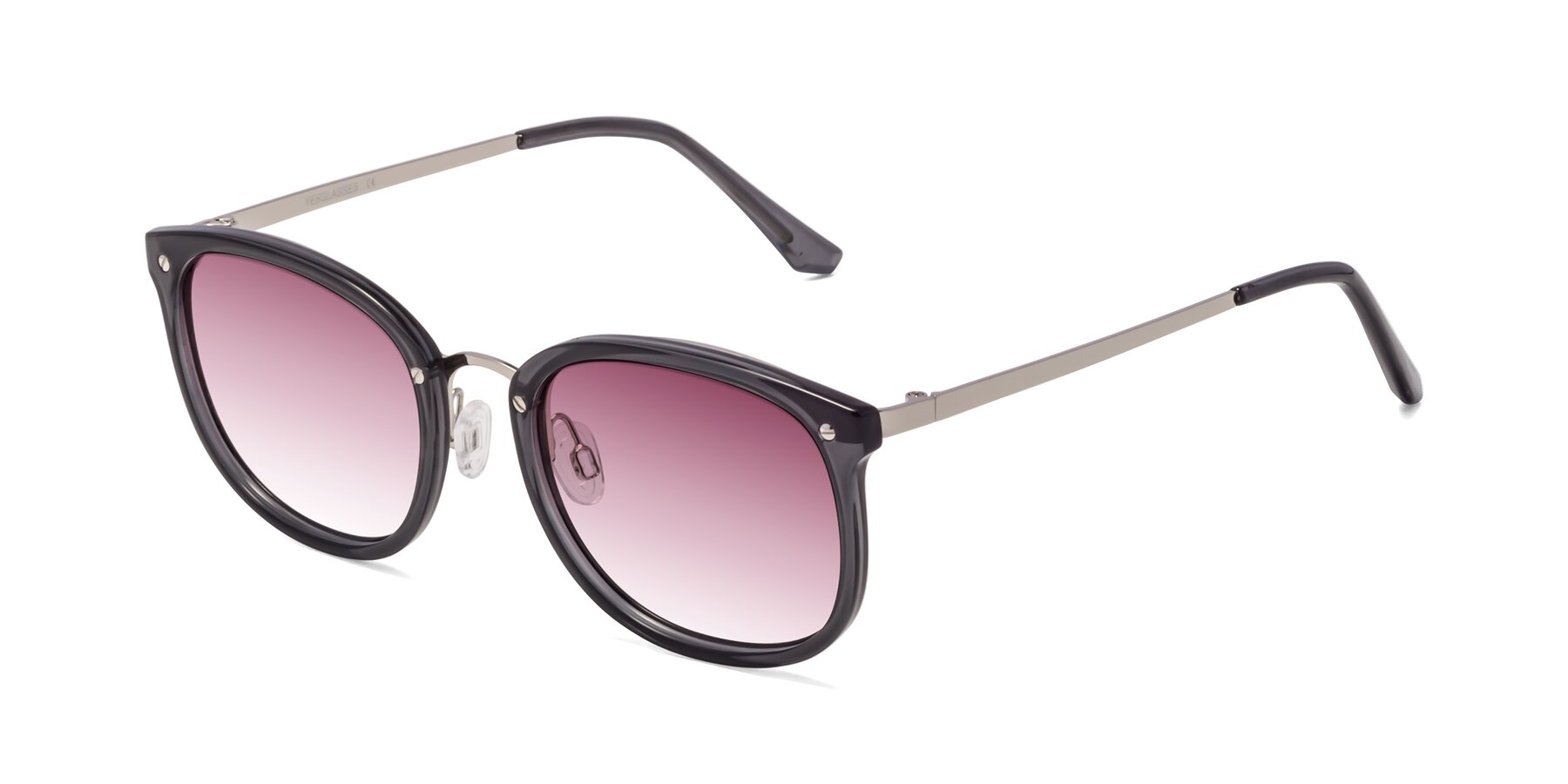 Angle of Timeless in Transparent Gray with Wine Gradient Lenses