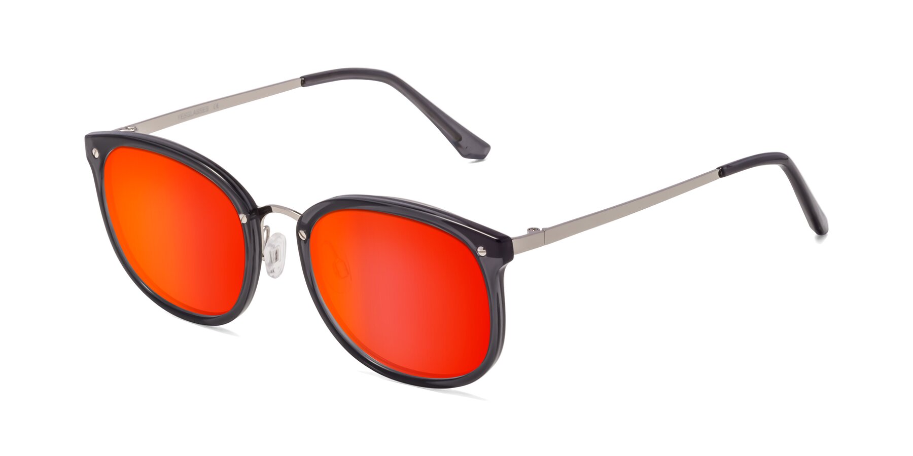 Angle of Timeless in Transparent Gray with Red Gold Mirrored Lenses