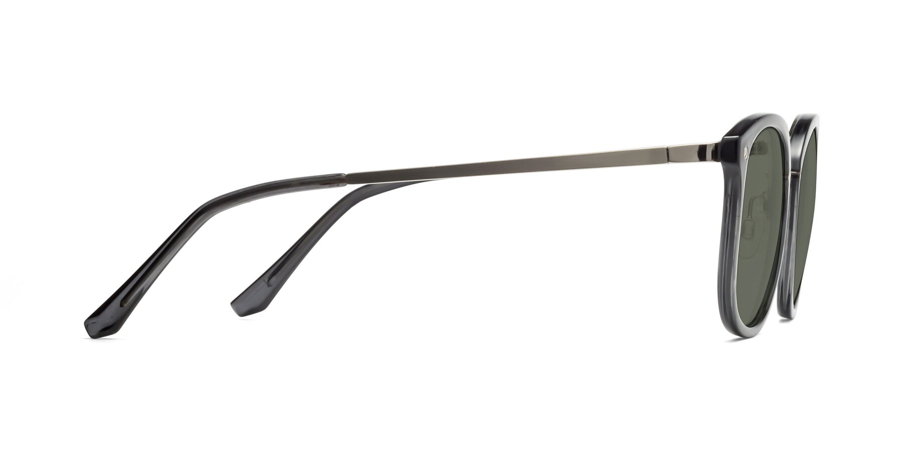 Side of Timeless in Transparent Gray with Gray Polarized Lenses
