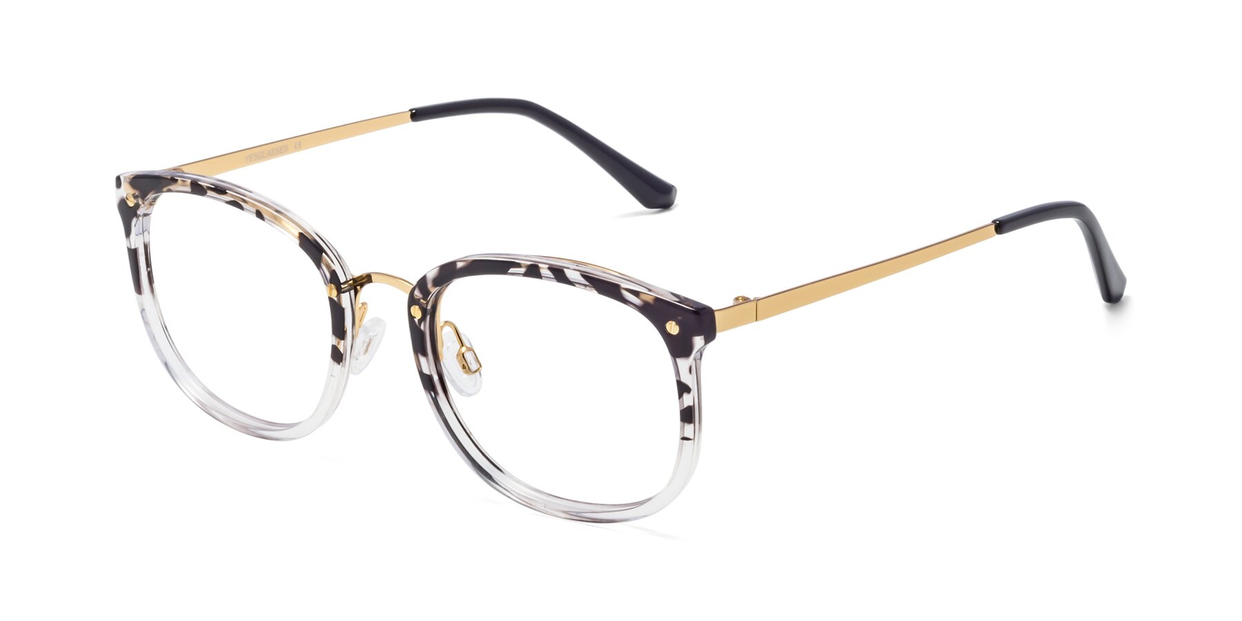 Angle of Timeless in Leopard-Print with Clear Eyeglass Lenses