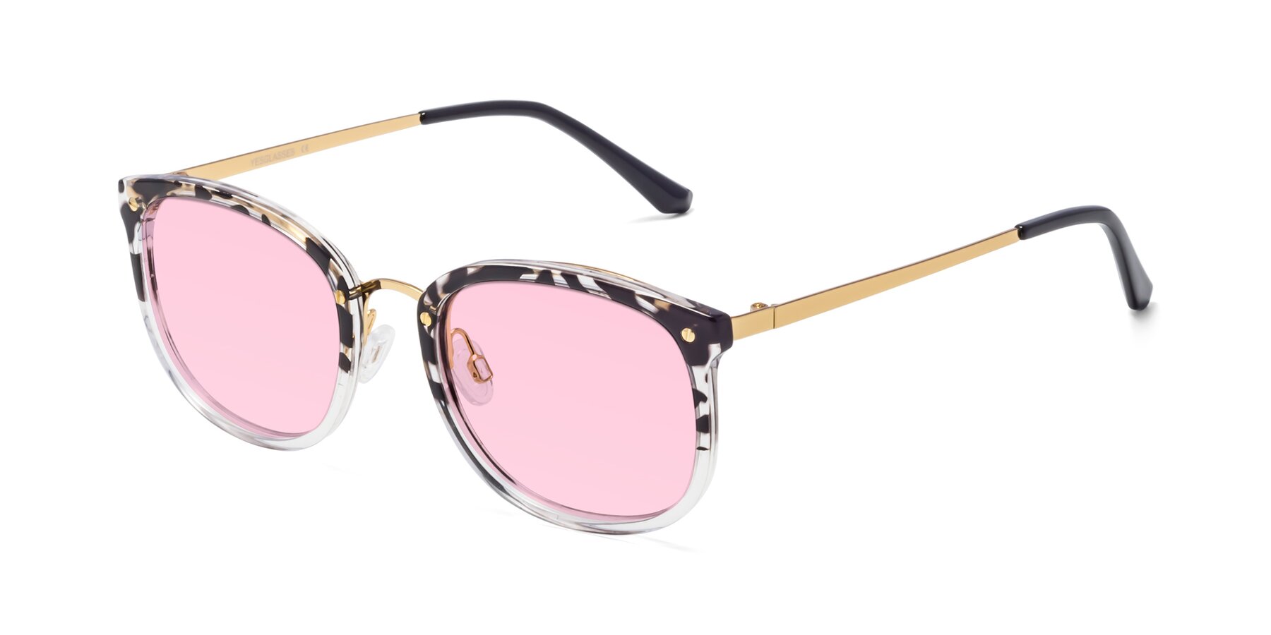 Angle of Timeless in Leopard-Print with Light Pink Tinted Lenses