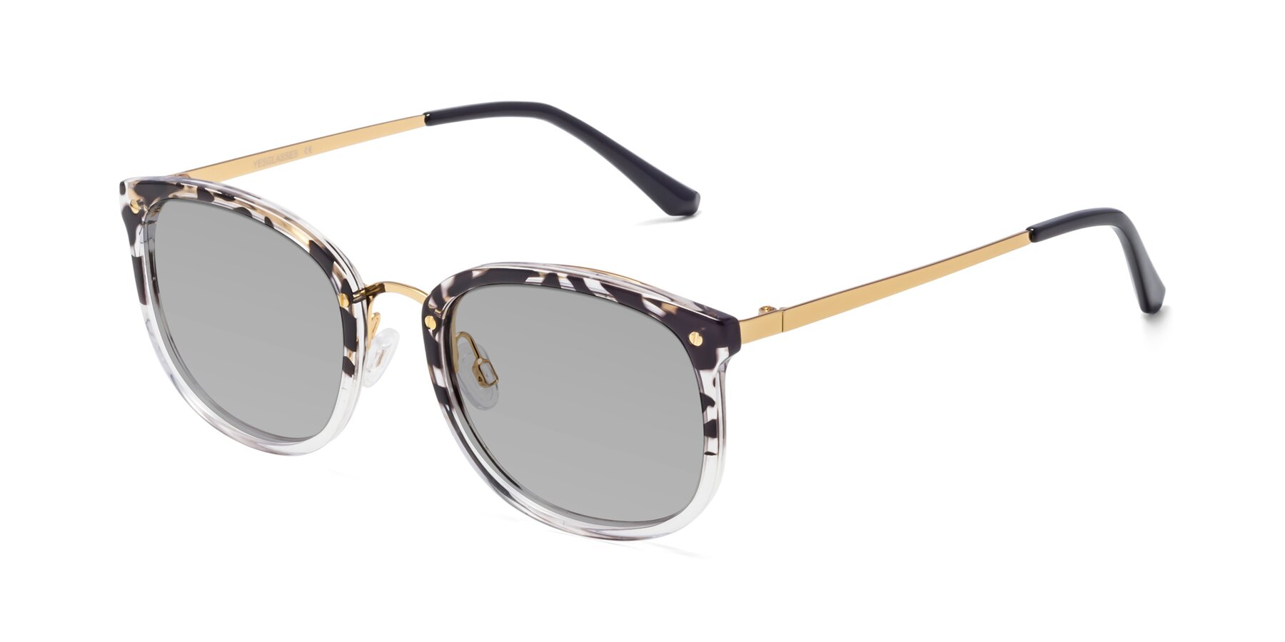 Angle of Timeless in Leopard-Print with Light Gray Tinted Lenses