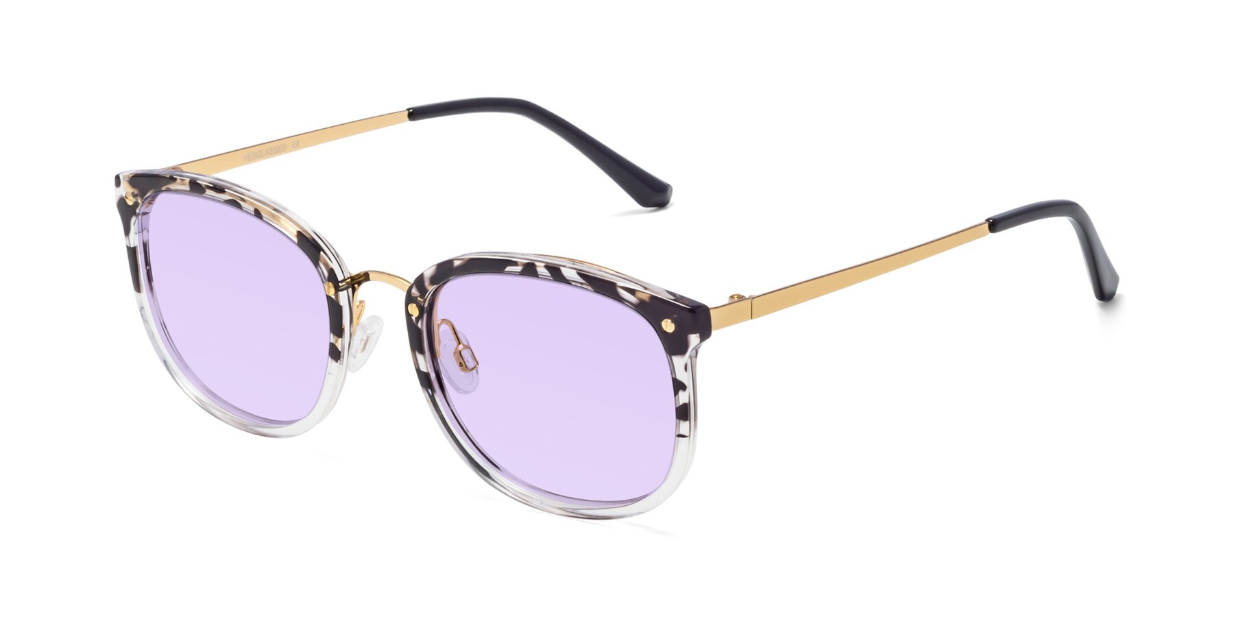 Angle of Timeless in Leopard-Print with Light Purple Tinted Lenses