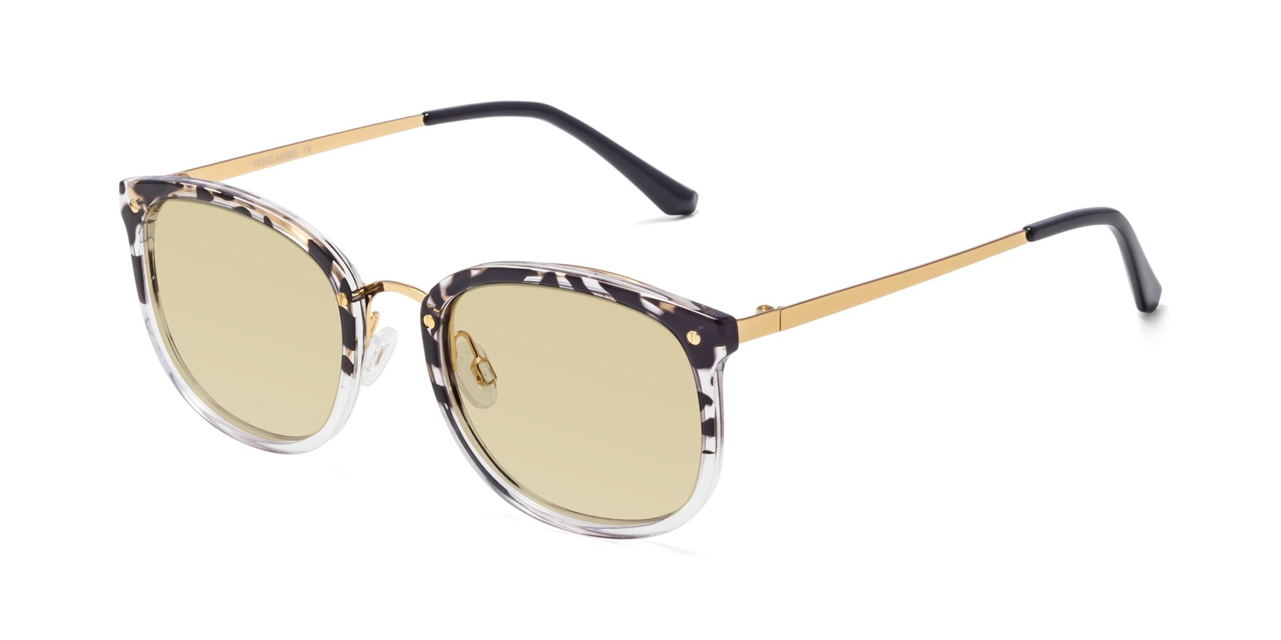 Angle of Timeless in Leopard-Print with Light Champagne Tinted Lenses