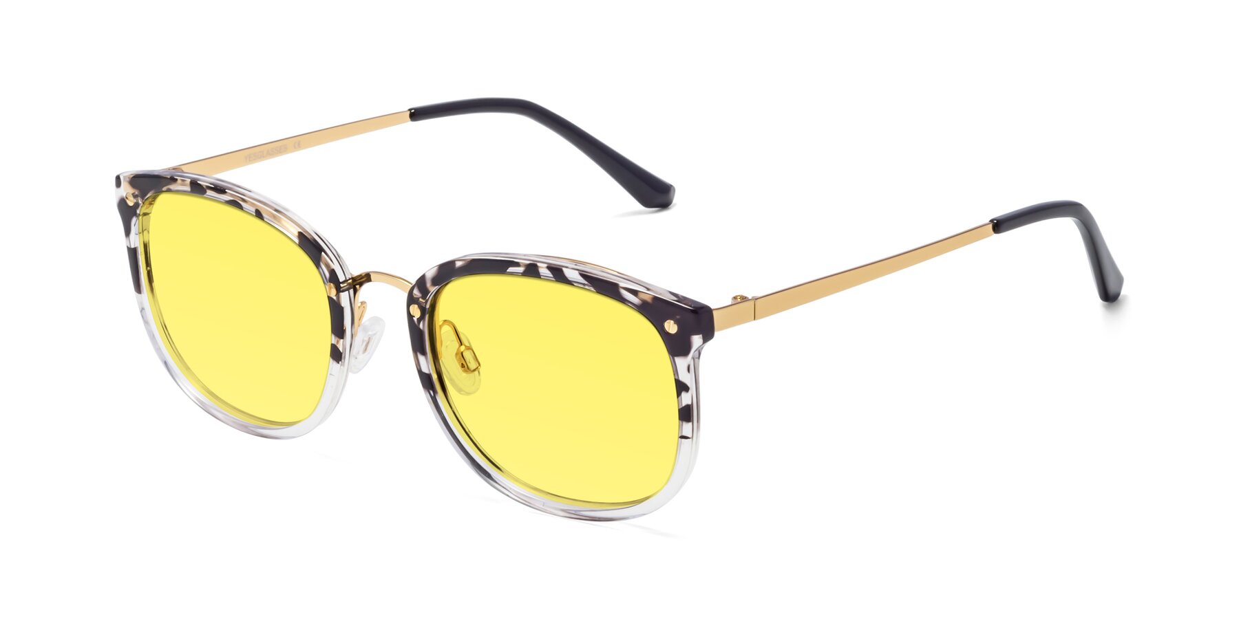 Angle of Timeless in Leopard-Print with Medium Yellow Tinted Lenses