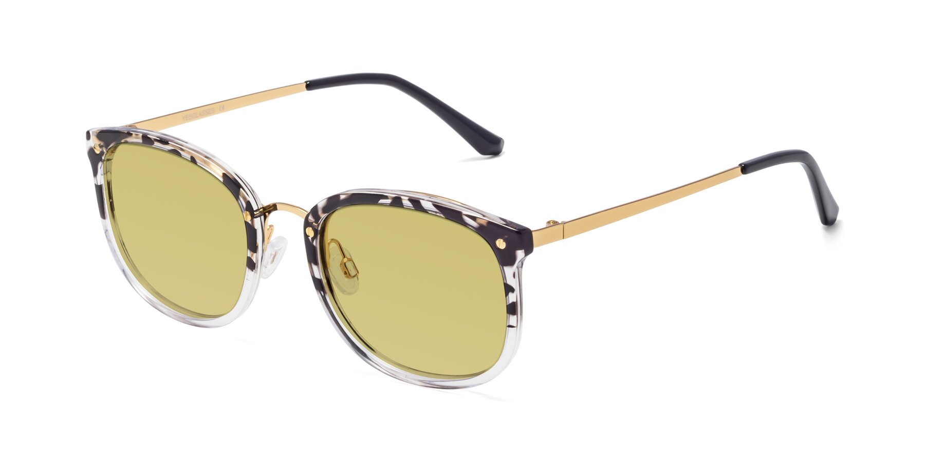 Angle of Timeless in Leopard-Print with Medium Champagne Tinted Lenses