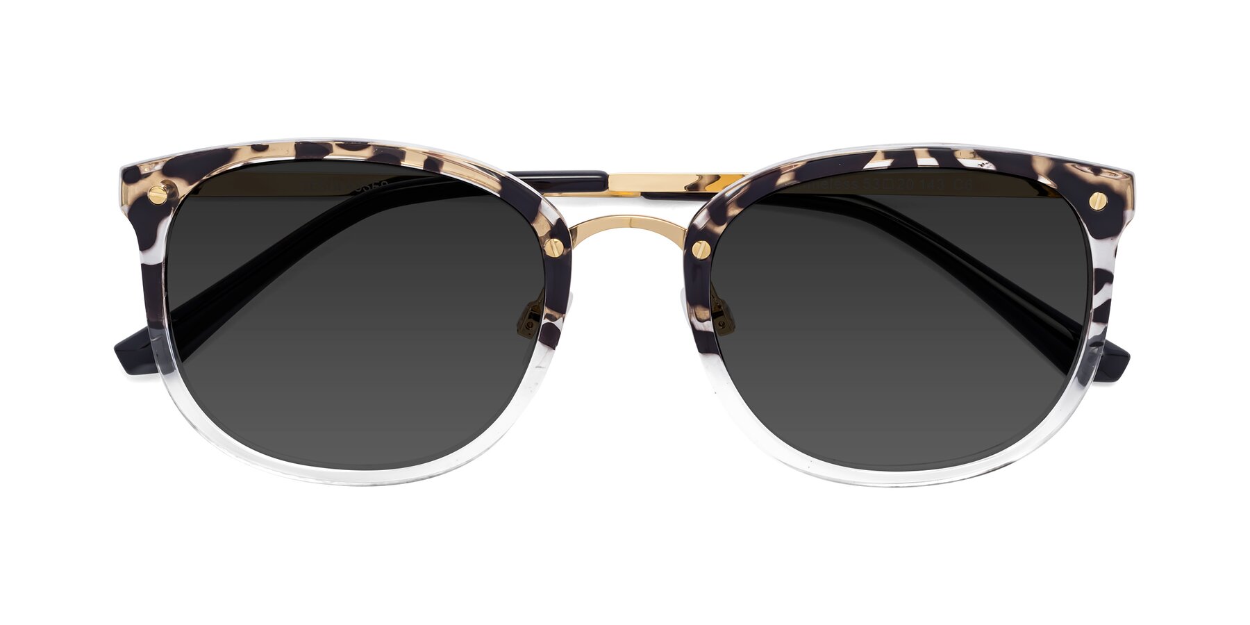 Folded Front of Timeless in Leopard-Print with Gray Tinted Lenses