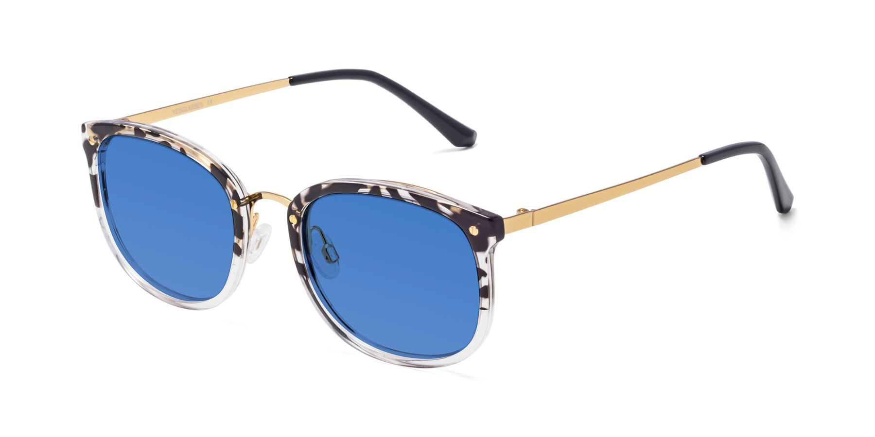 Angle of Timeless in Leopard-Print with Blue Tinted Lenses