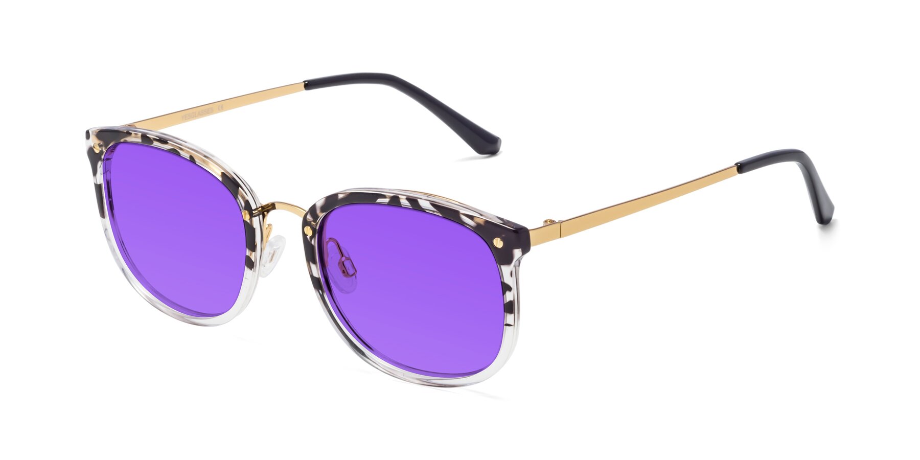 Angle of Timeless in Leopard-Print with Purple Tinted Lenses
