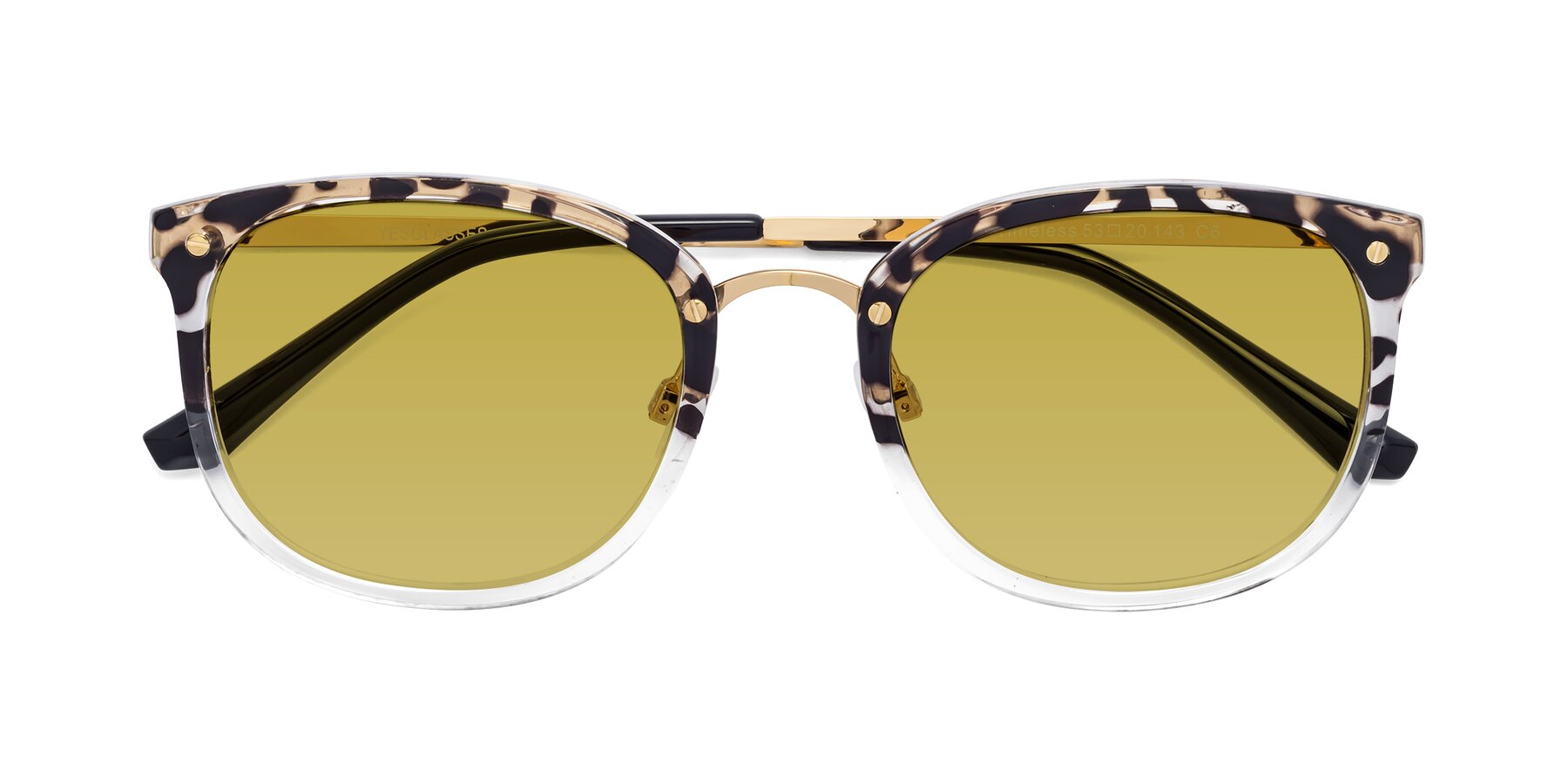 Folded Front of Timeless in Leopard-Print with Champagne Tinted Lenses