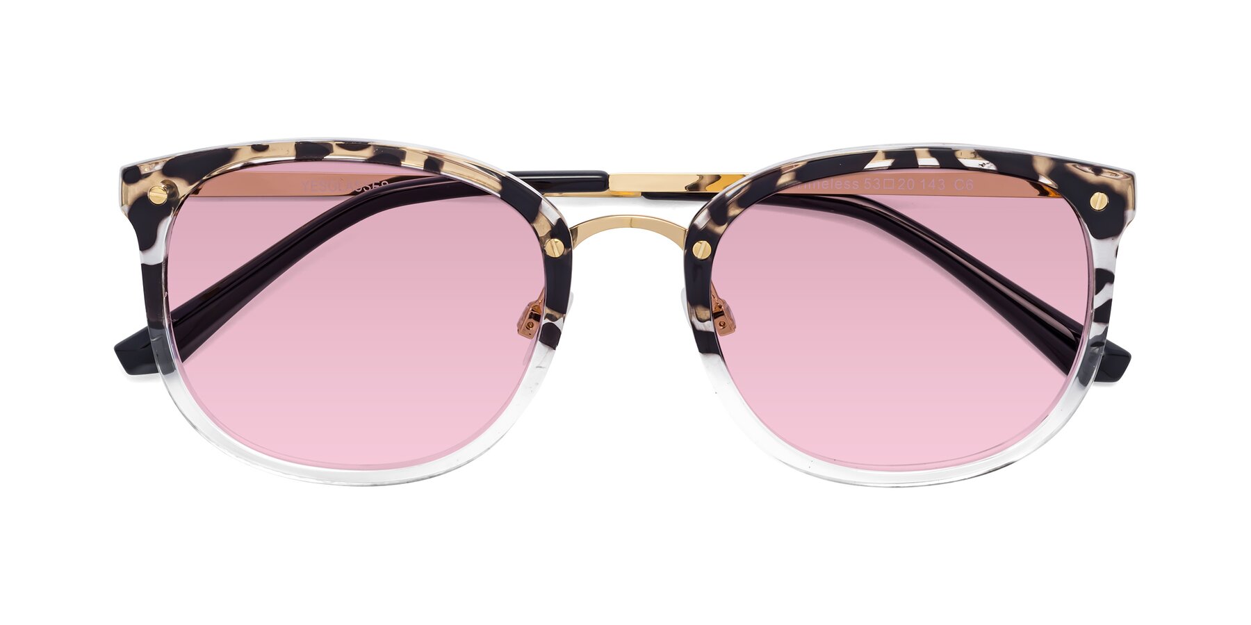 Folded Front of Timeless in Leopard-Print with Light Wine Tinted Lenses