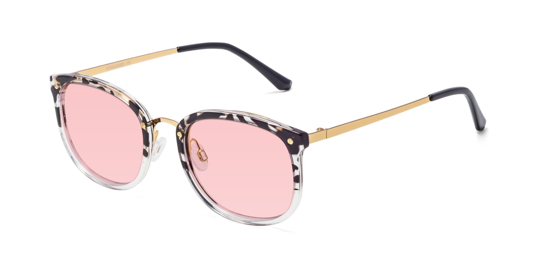 Angle of Timeless in Leopard-Print with Light Garnet Tinted Lenses