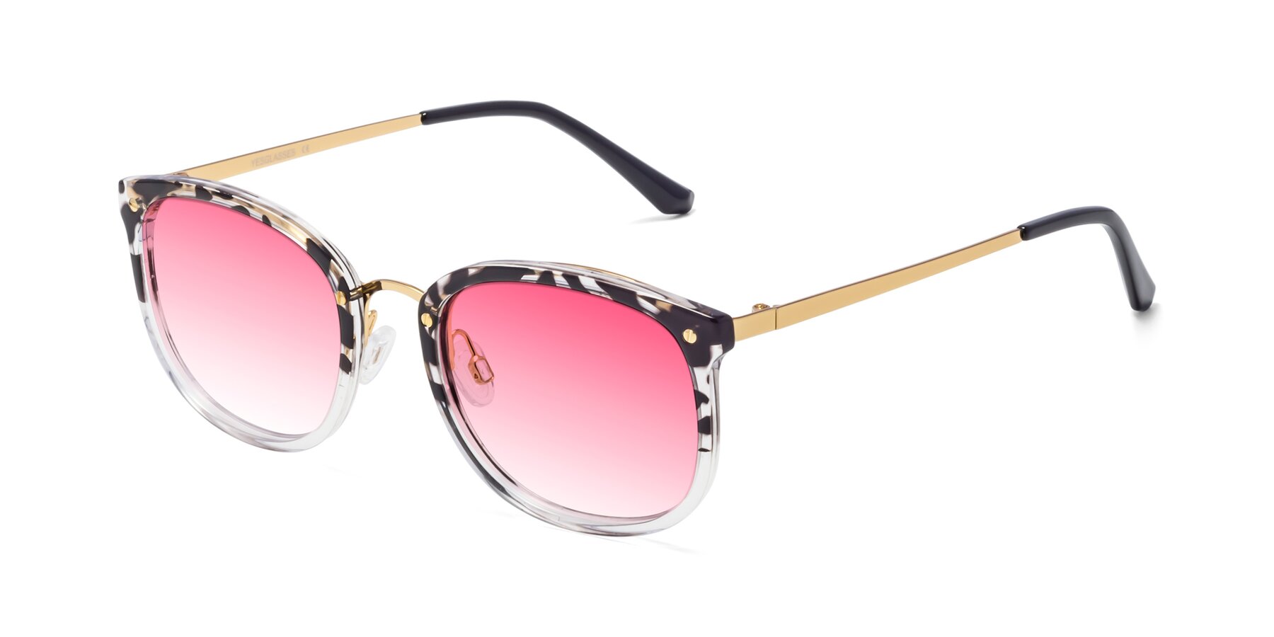 Angle of Timeless in Leopard-Print with Pink Gradient Lenses