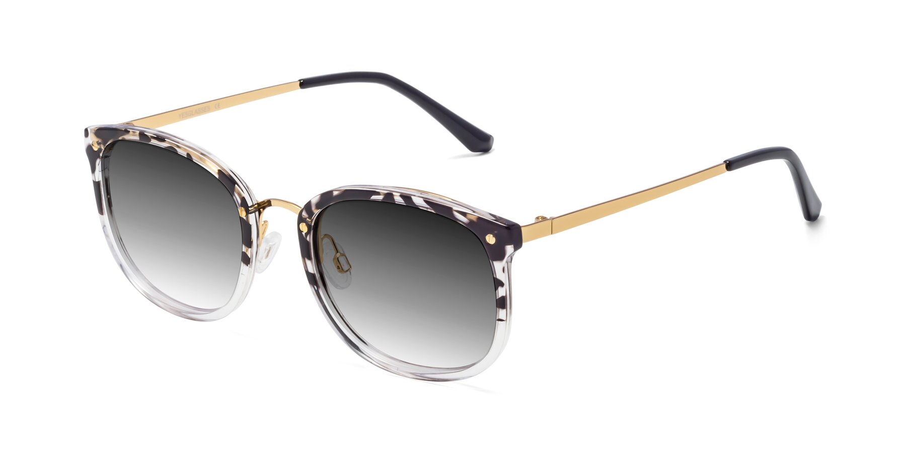 Angle of Timeless in Leopard-Print with Gray Gradient Lenses