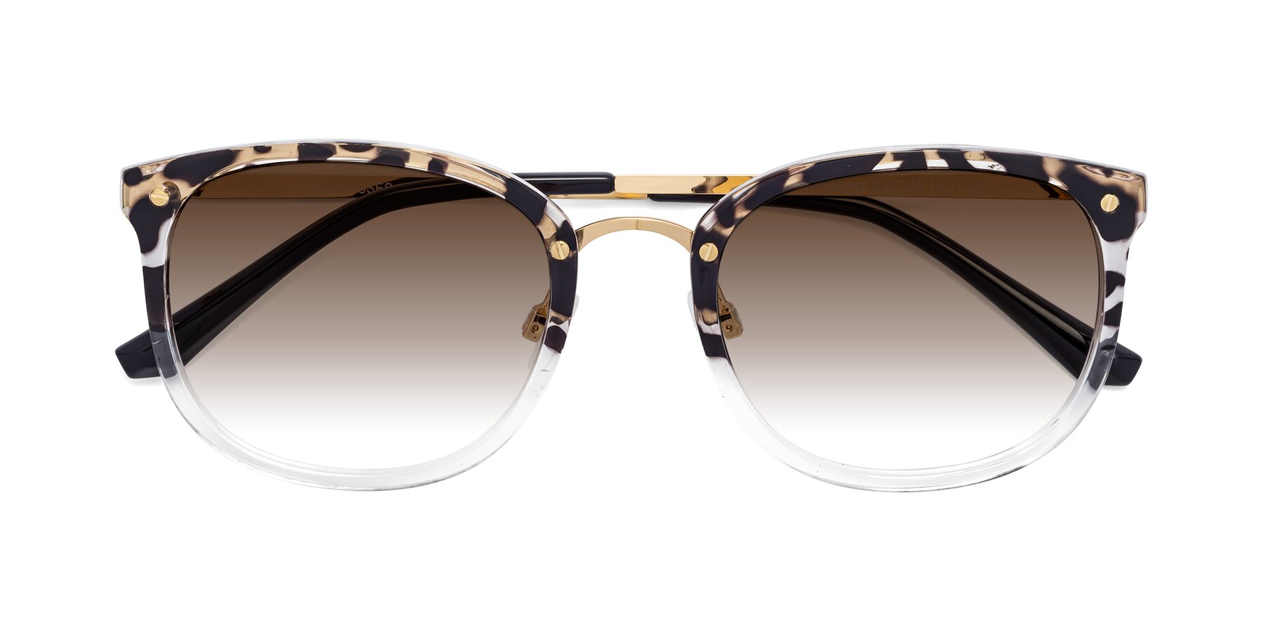 Folded Front of Timeless in Leopard-Print with Brown Gradient Lenses