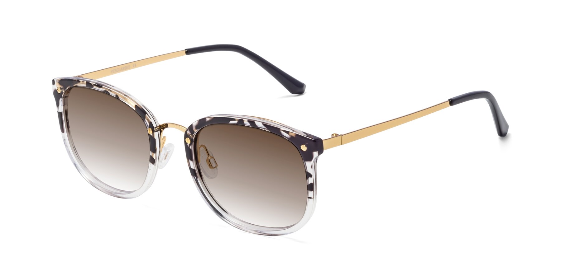 Angle of Timeless in Leopard-Print with Brown Gradient Lenses